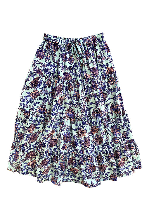 Flamenco Skirt - Jardin Blue