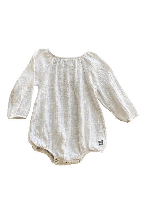 Scout Romper Long Sleeve - Textured Natural
