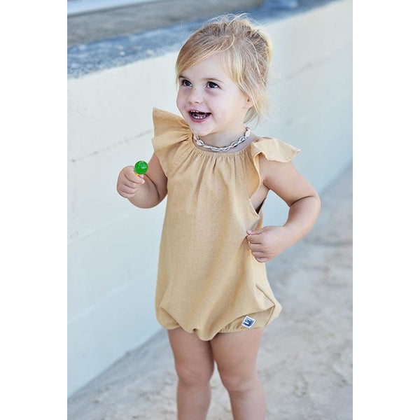 Scout Romper - Linen Old Gold